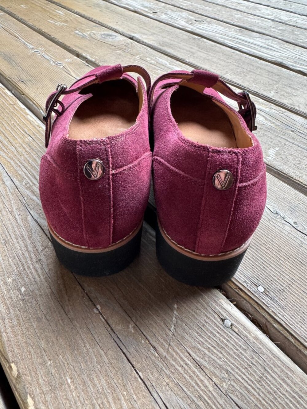 Vionic Carmen T-Strap Port Wine Colored Suede Loafers in Women's 8.5/EU 39 - Picture 14 of 16